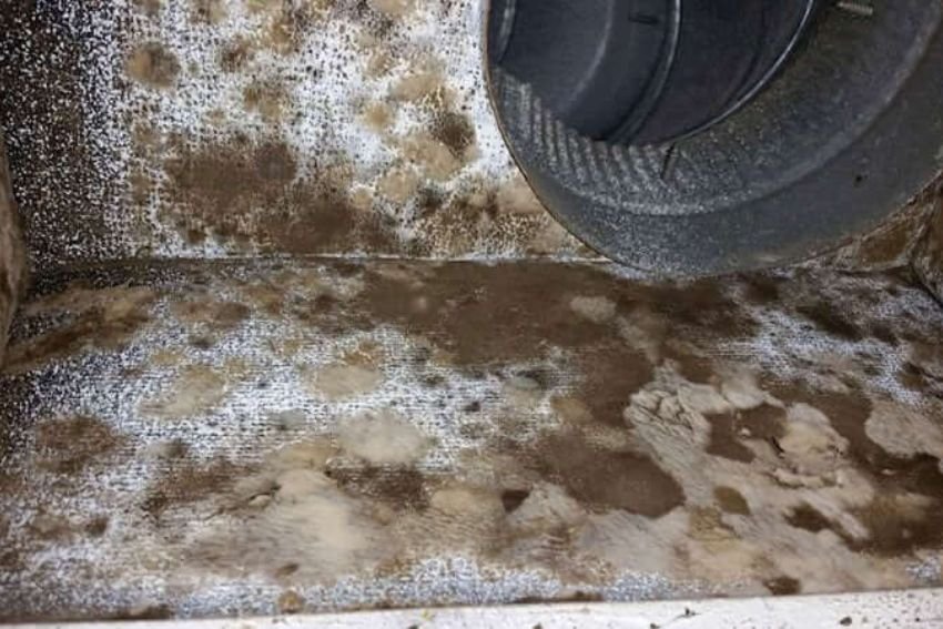 An air conditioner with visible mold and dirt, emphasizing the importance of mold removal services in Las Vegas, NV.